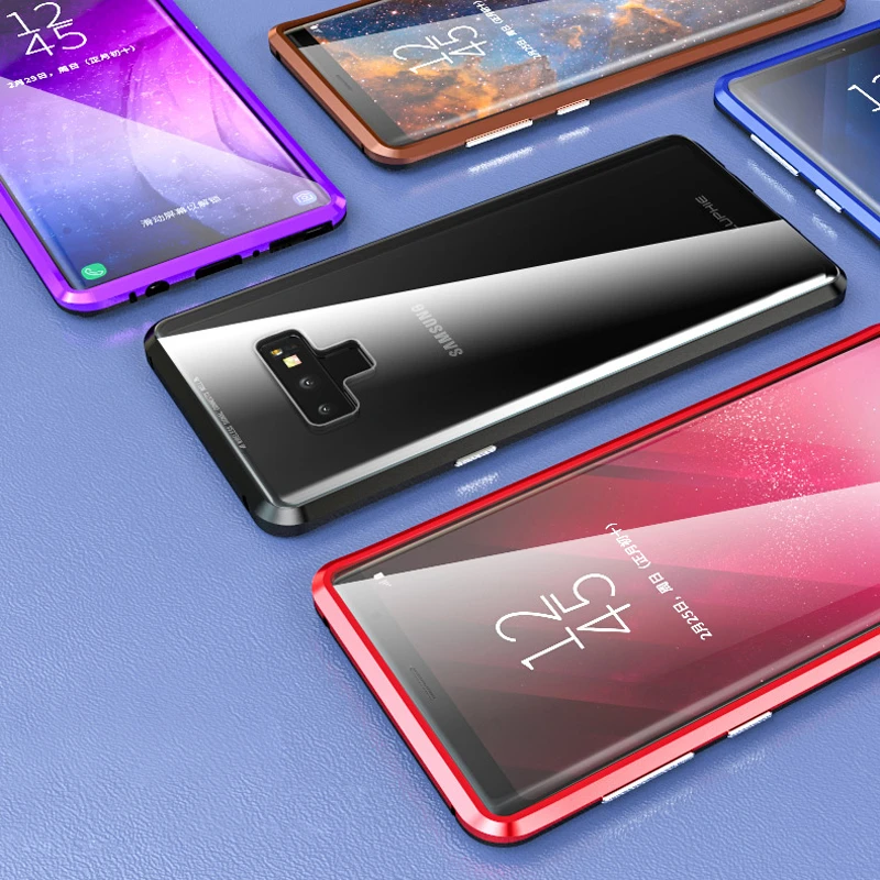 360 Полный чехол для samsung Galaxy S8 Plus S8Plus S9 Note 9 8 магнитный металлический бампер закаленное стекло чехол для samsung S8 чехол