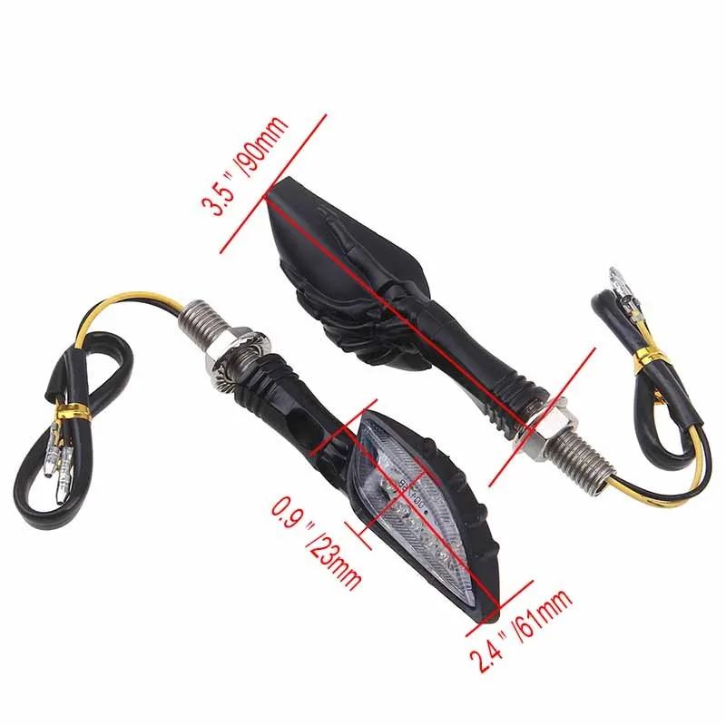 2 шт. универсальные Светодиодные поворотники для мотоциклов с черепом |