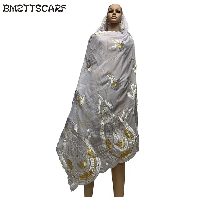 100% хлопок шарф Африканский большая вышивка женский молитвенный платок
