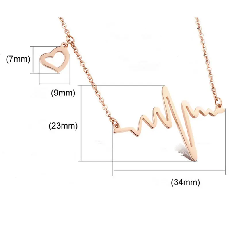 Ожерелье с ритмом сердца ожерелье подвеской|chain necklace|heart beatheartbeat necklace |