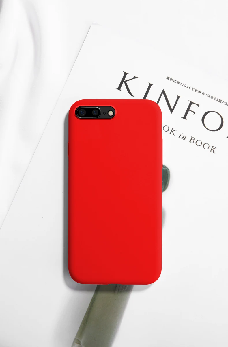 Жидкий силиконовый защитный чехол для телефона для iPhone 7 Plus 8 Plus ударопрочный жесткий чехол на заднюю панель детская шелковистая мягкая на ощупь Готовая