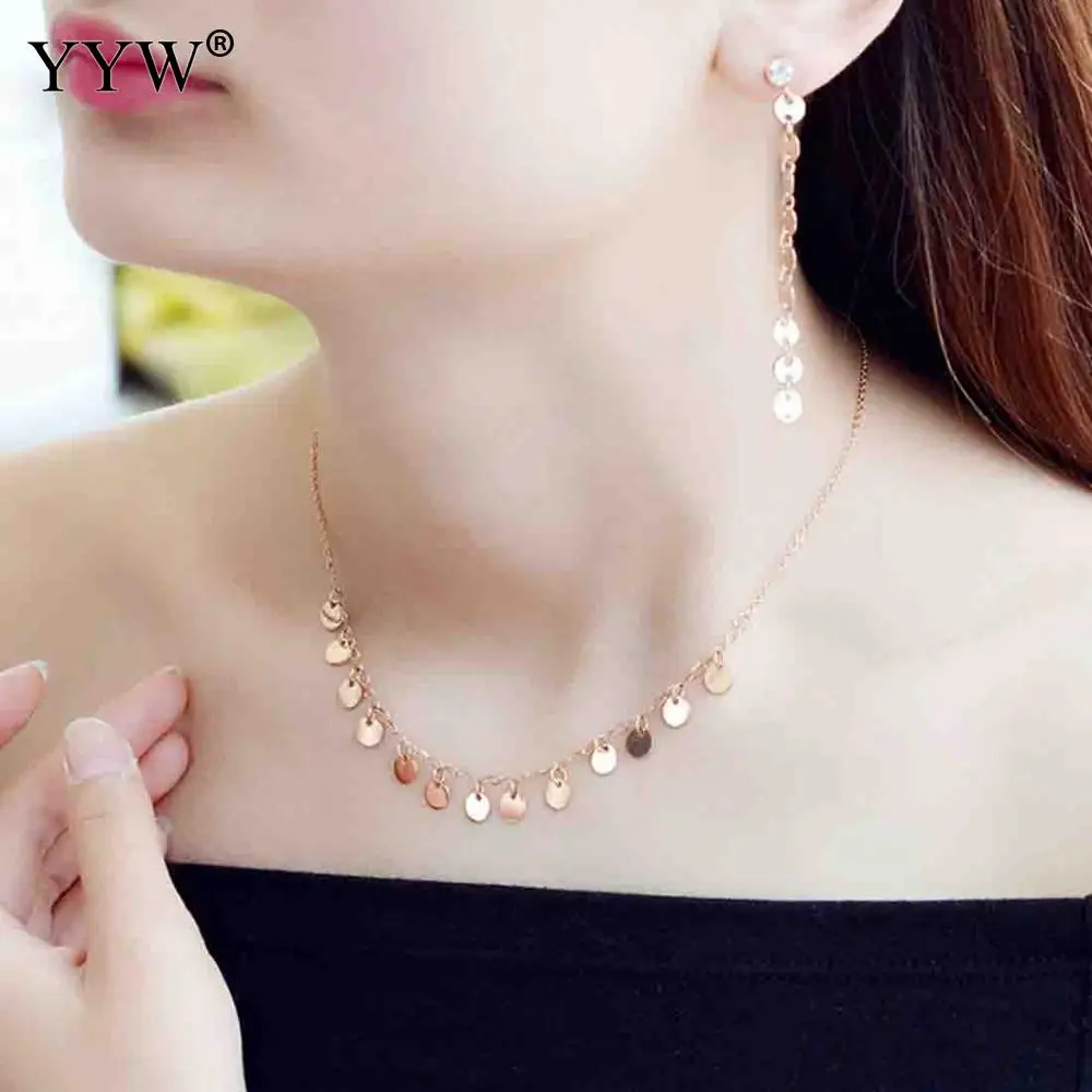 Simple Round Sequins Necklace Jewelry for Women Dress Clothes Collocation Choker Statements 2018 | Украшения и аксессуары