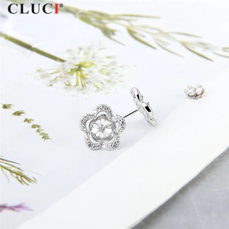 CLUCI 3 пары оптовая продажа серьги в виде цветка из стерлингового серебра 925 пробы с