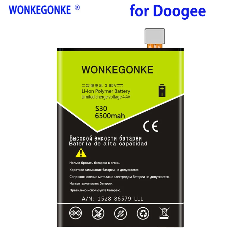 WONKEGONKE 6500 мАч Для Doogee S30 BAT17S305580 батарея высокого качества для мобильного телефона
