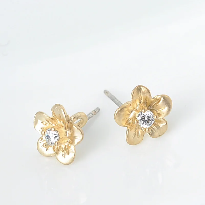 Оптовая торговля Золотые серьги-гвоздики для девочек подарок сделай сам камень