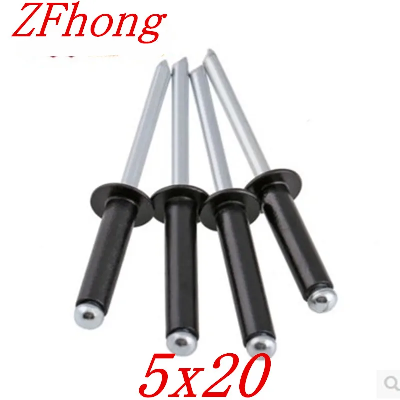 20 штук 5*20 мм 5 цвет черный Алюминий слепой поп заклепки гайка глухая с кольцевой