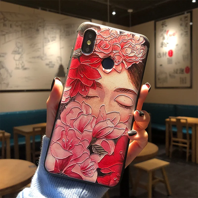Chinese Style Fashion Peking 3D Opera Embossed Cover For XiaoMi Mi 8 Mi8 SE Mix 2 2S 6X Case for xiaomi mi Back Shell |