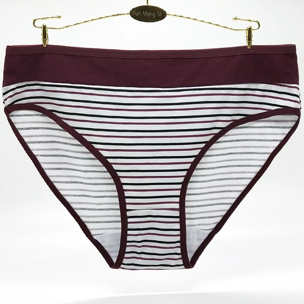 Free Shipping 12pcs/lot Big yards 2XL/3XL/4XL Women's Panties Striped Underwear Cotton Lady Mummy Pants Large Size |