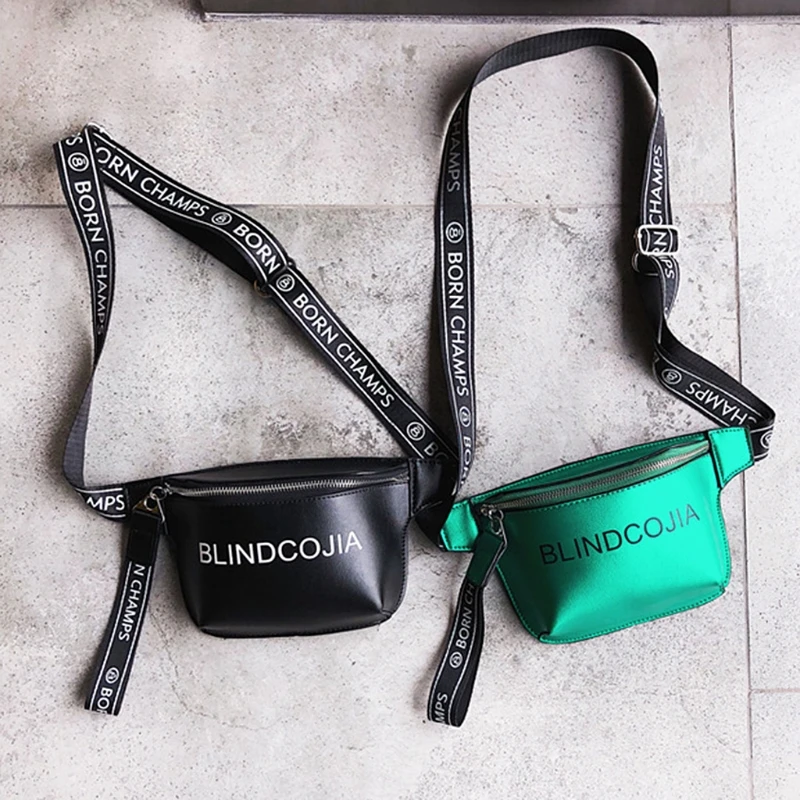 

Fashion Waist Fanny Pack Women Letter Print Belt Zipper Casual Shoulder Bag