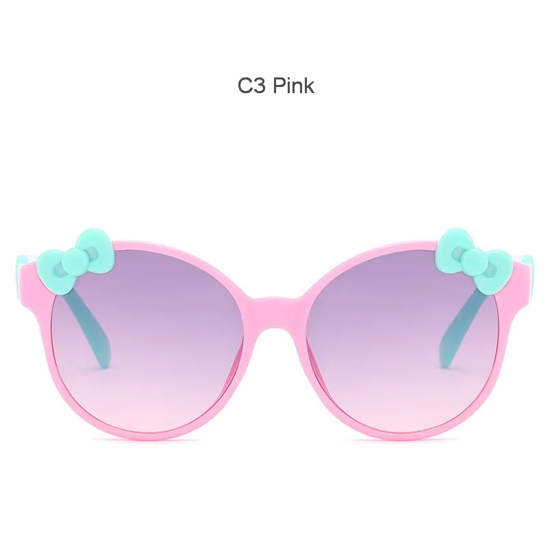 C3 Pink MYT_0097 детские солнцезащитные очки с бантом, очки детские для мальчиков и девочек, солнцезащитные очки для девушек UV400 - Цвет линз: C3 Pink