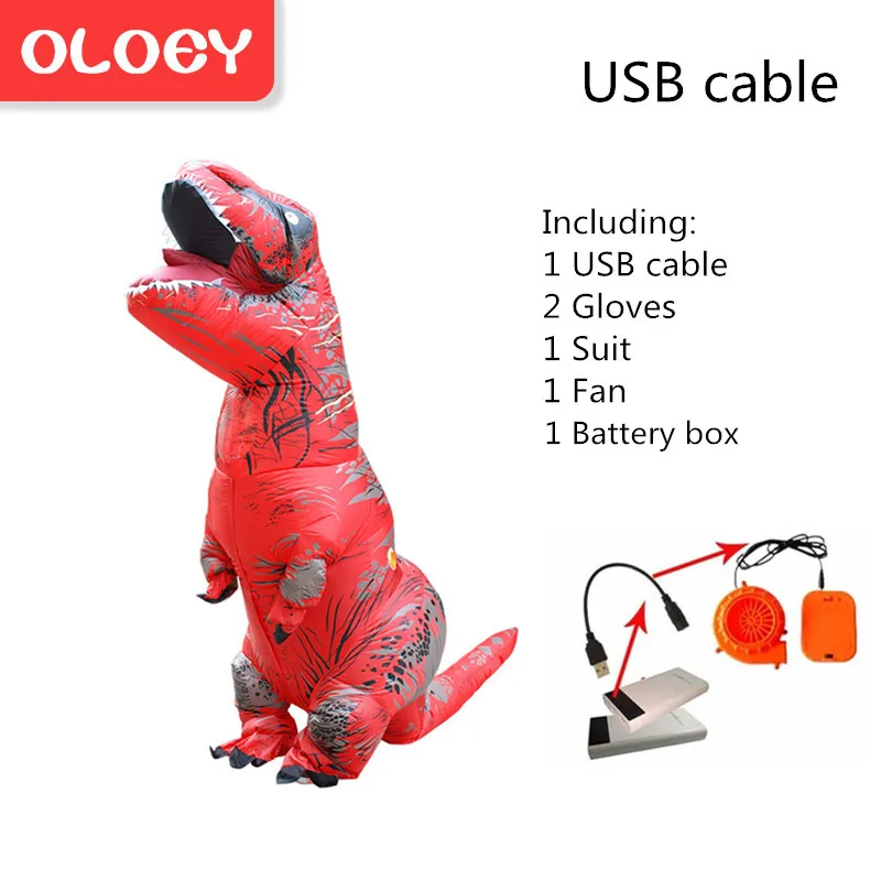 Надувной костюм Oloey для взрослых и детей, костюм динозавра T REX, карнавальный костюм с героями мультфильмов, нарядное платье, маскарадный костюм Пурим, комбинезон# TRex004