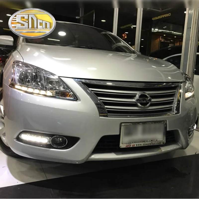 Для Nissan Sentra 2012 2013, желтый сигнал Функция реле водонепроницаемый 12 В Автомобильный светодиодный DRL Светодиодный дневной ходовой светильник SNCN