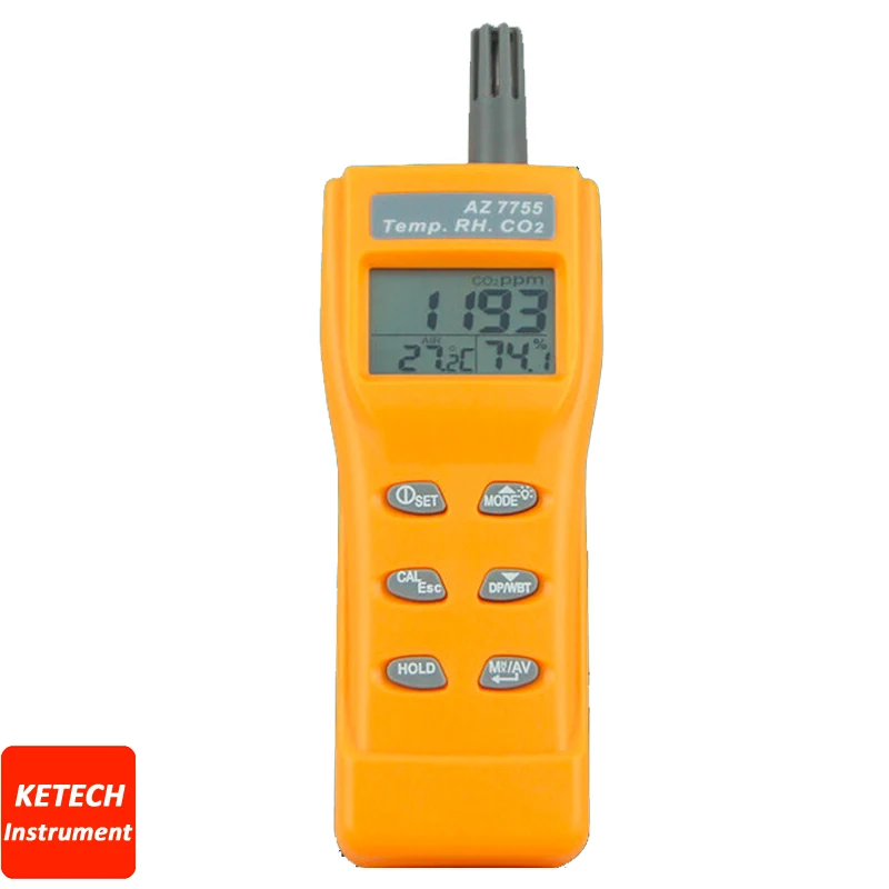 

AZ7755 Handheld CO2 Detector Carbon Dioxide Tester Gas Detector with Temperature Humidity