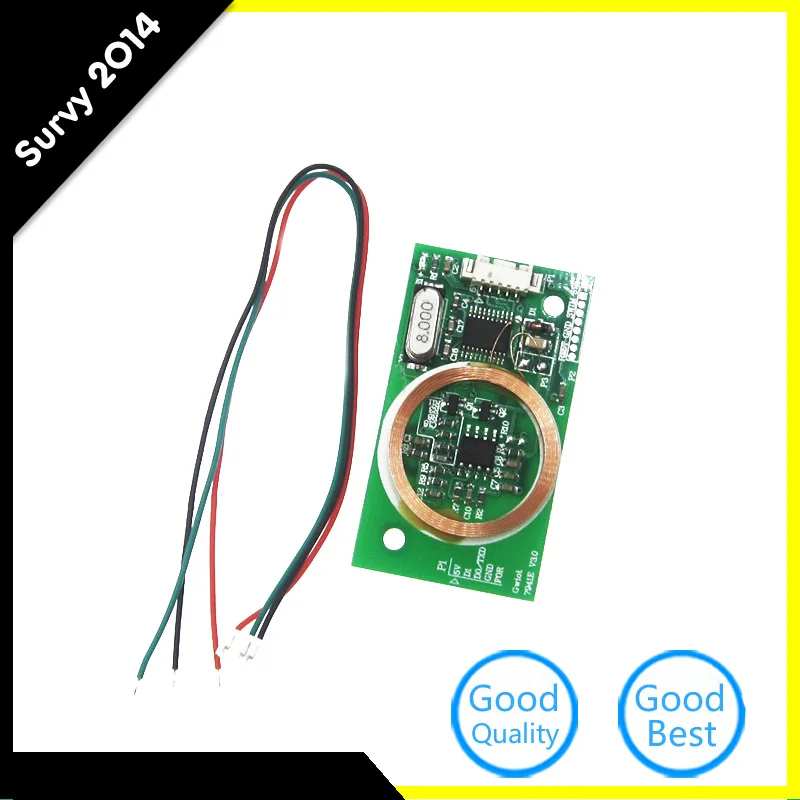 

RFID Reader Wireless Module UART 3Pin 125KHz Card Reading EM4100 8CM DC 5V for IC Card PCB Attenna Sensor Kits for Arduino