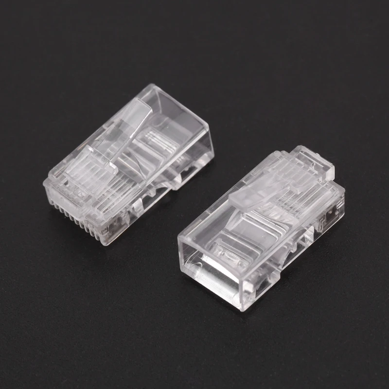 Многожильный сетевой кабель 10P10C разъем RJ48 прозрачный штекер модульный T3LB 50