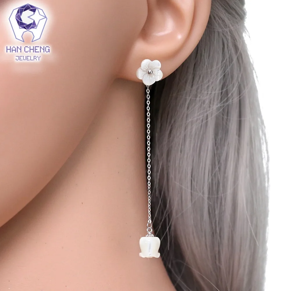 Новые Модные подвесные висячие серьги HanCheng в виде ракушек длинные цветов для
