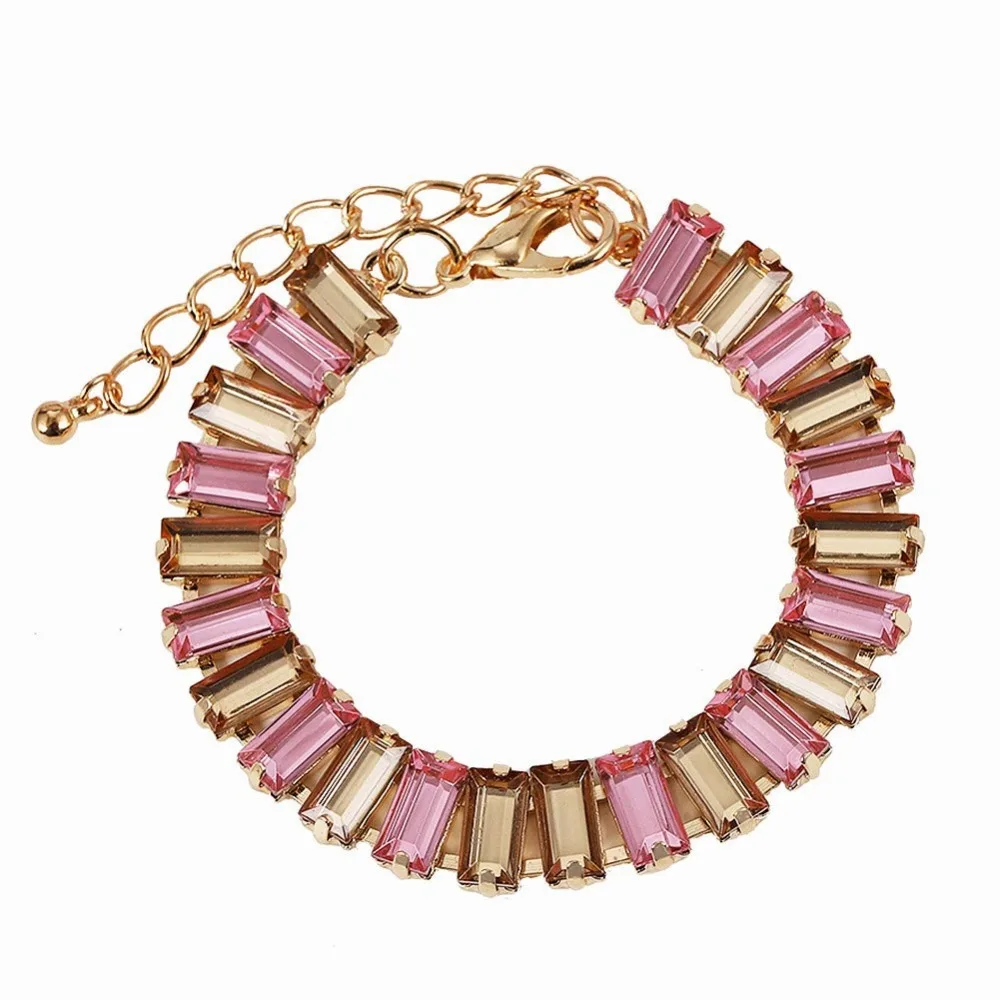 Girlgo Boho блестящие стеклянные очаровательные браслеты для женщин, трендовые женские подарки, винтажные массивные браслеты, браслет, свадебные ювелирные изделия, подарки