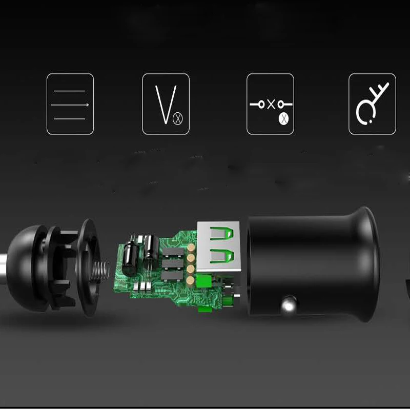 Fiuzd 36 Вт двойной USB быстрая зарядка QC 3 0 Автомобильное зарядное устройство для redmi