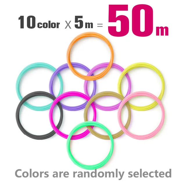 10colors5m total 50m Pla 1,75 мм abs нити 20 цветов на выбор лучший подарок для детей идеальная 3d Ручка 3d ручки Экологичная пластиковая Высококачественная линия - Цвет: 10colors5m total 50m