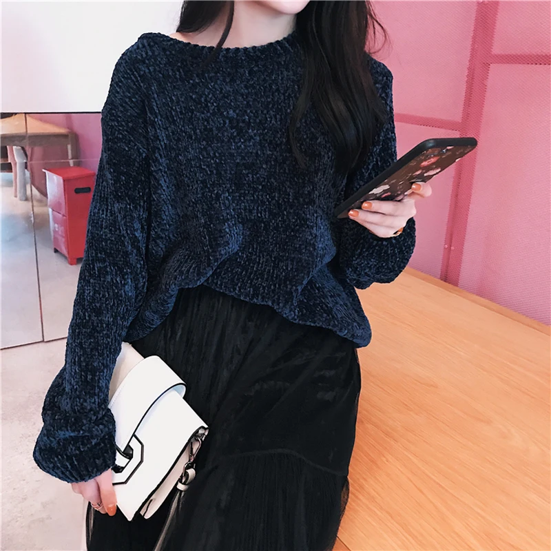 Winter Warmth O-neck Full Sleeve Knitted Sweater Casual Women Soft Pullovers Free Size Female Jumpers jersey mujer invierno 2018 | Женская
