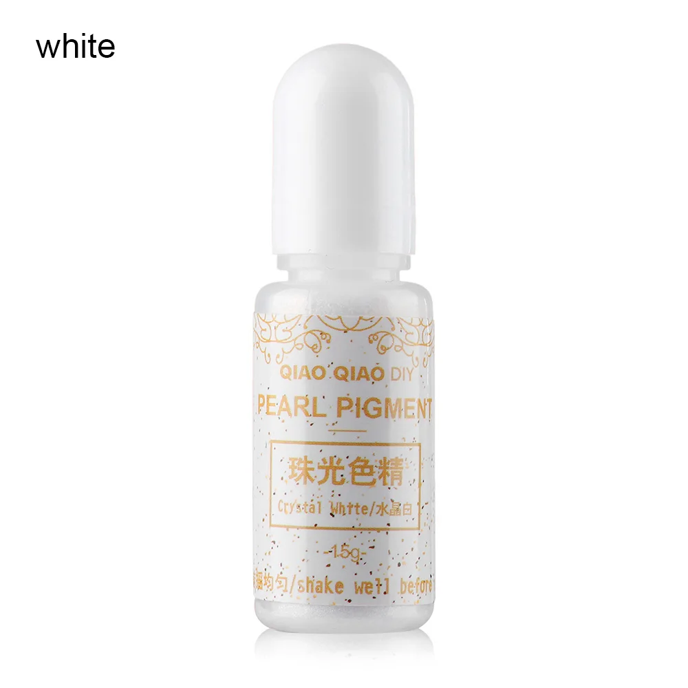 white 15 г/бутылка пигмент эпоксидная УФ Смола Сделай Сам ручной работы художественные поделки окрашивающий краситель Сделай Сам краситель мыло Изготовление ювелирных изделий - Цвет: white