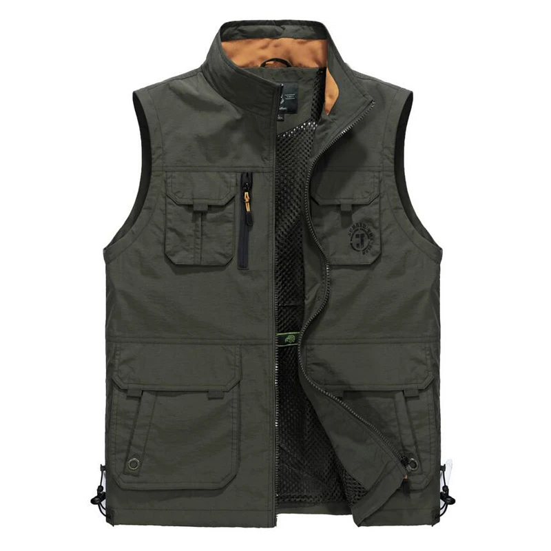 

Spring Summer Vest Men Waistcoat Multi-pockets Mesh Unloading Waistcoat Colete Masculino Military Vest Plus Size L-6XL