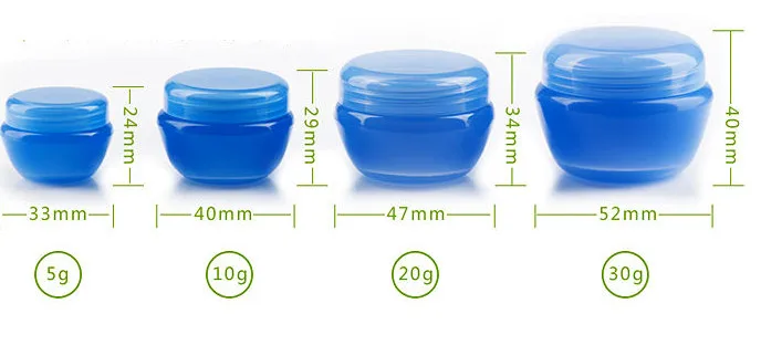 

100ps High Quality, Empty, colorful, 5 G Plastic Pot Jars, Cosmetic Containers, With Lids printable custom logo refillable jar