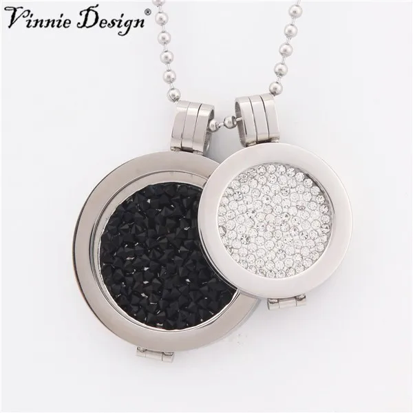 Винни Дизайн Ювелирные изделия моя монета кулон ожерелье с 2 шт Кристальные