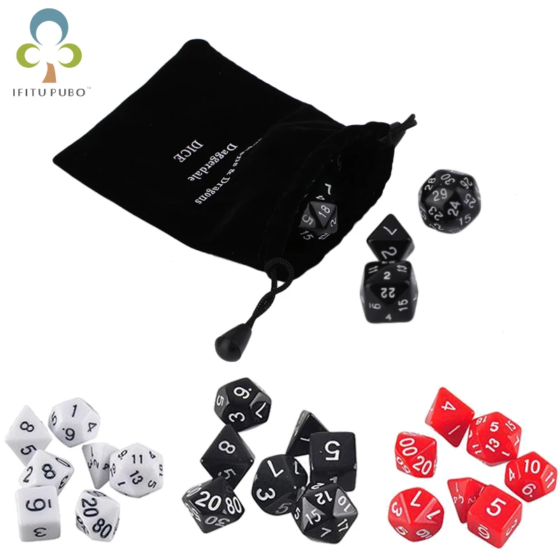 7 шт./компл. продвижение набор Игральный костей d & d4 d6 d8 d10 % d12 d20 многогранные