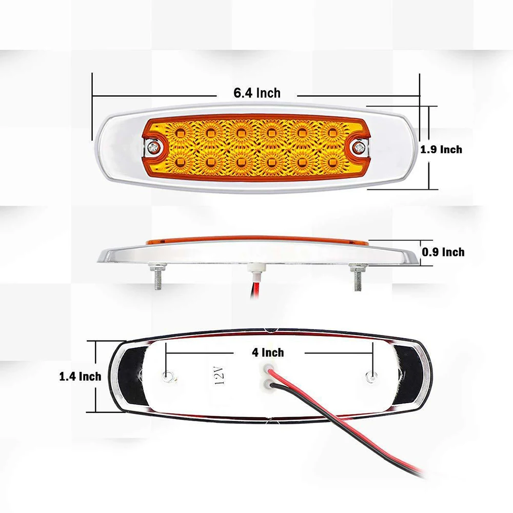 10 шт. светодиодный фонарь для автомобиля грузовика желтого цвета боковой маркер