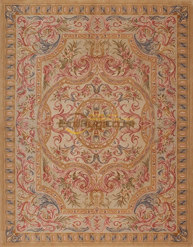 Goede Savonnerie Naald-Punt Hand-Geweven Wol Tapijt Handgemaakte Turkse Tapijt Ronde Gesneden Natuurlijke Schapenwol