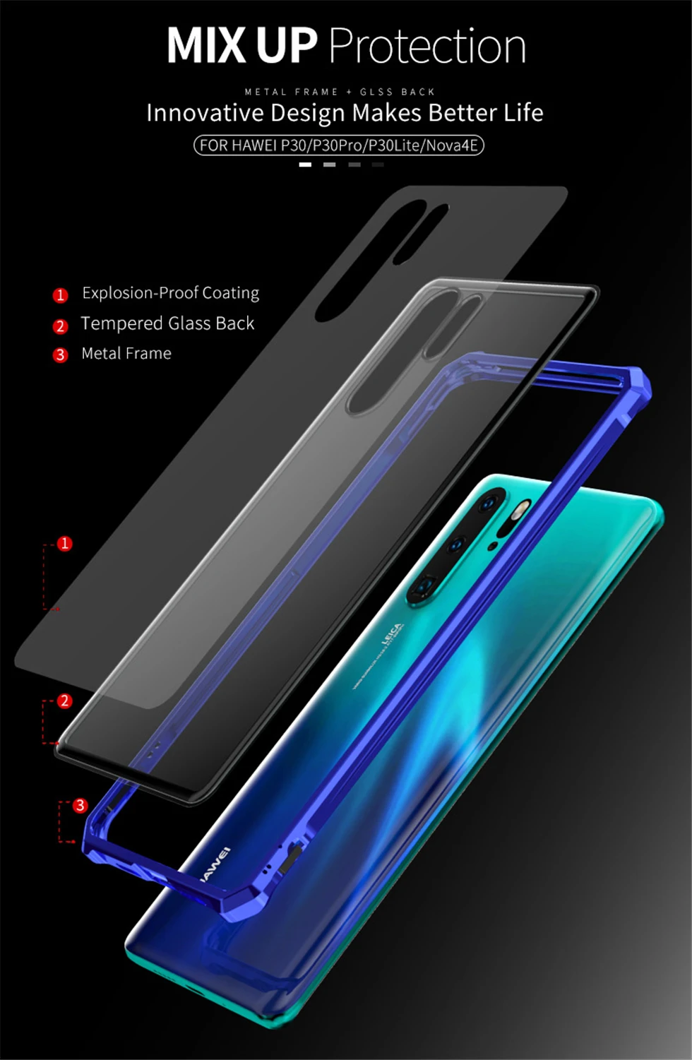 Роскошный металлический чехол для телефона huawei P30 Pro Lite, противоударный корпус, бампер и 9H стекло, задняя крышка huawei P30 Pro, чехол s On