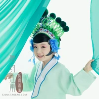 shi ling green version opera style improved hair tiaras and costume for girl and women hanfu costume stage performance wear
