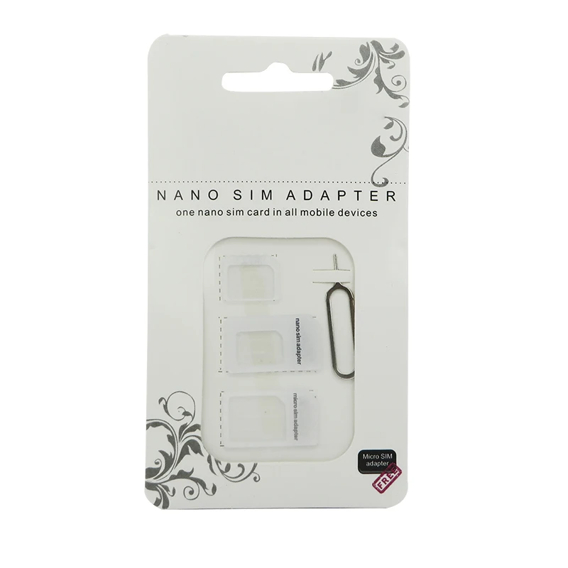 Адаптер для Nano SIM-карты 4 в 1 3 шт. адаптер micro sim с извлекаемым контактным ключом