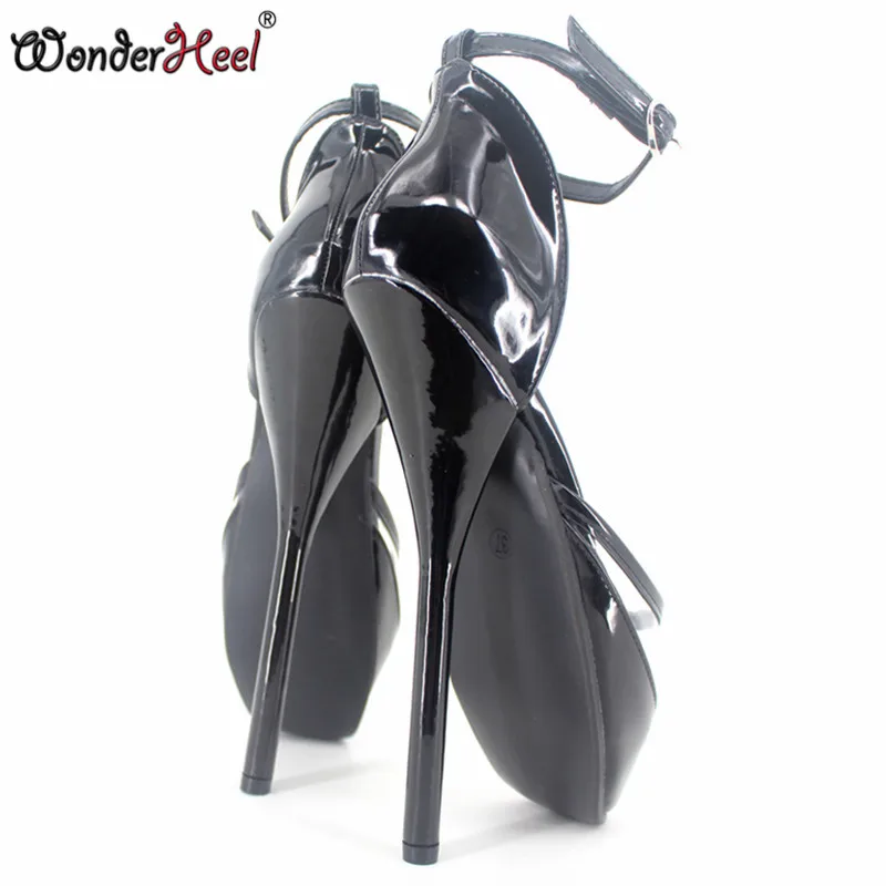 Wonderheel/Популярные балетки на каблуке 7 дюймов; блестящие лакированные балетки с ремешком на щиколотке; пикантная женская обувь; балетки