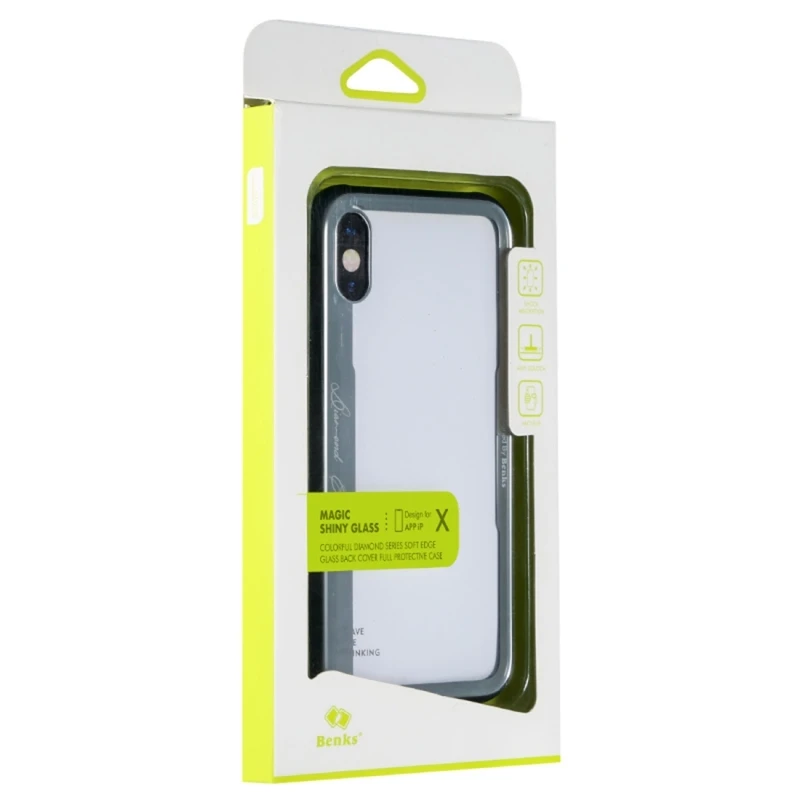 Benks Crystal Color Series for iPhone XS Luxury Soft Edge TPU + Tempered Glass Protective Back Case iphone x | Мобильные телефоны и
