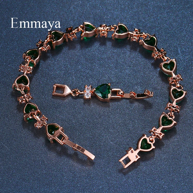 Браслет Emmaya из розового золота с цепочкой и сердцем классические браслеты 3 цвета