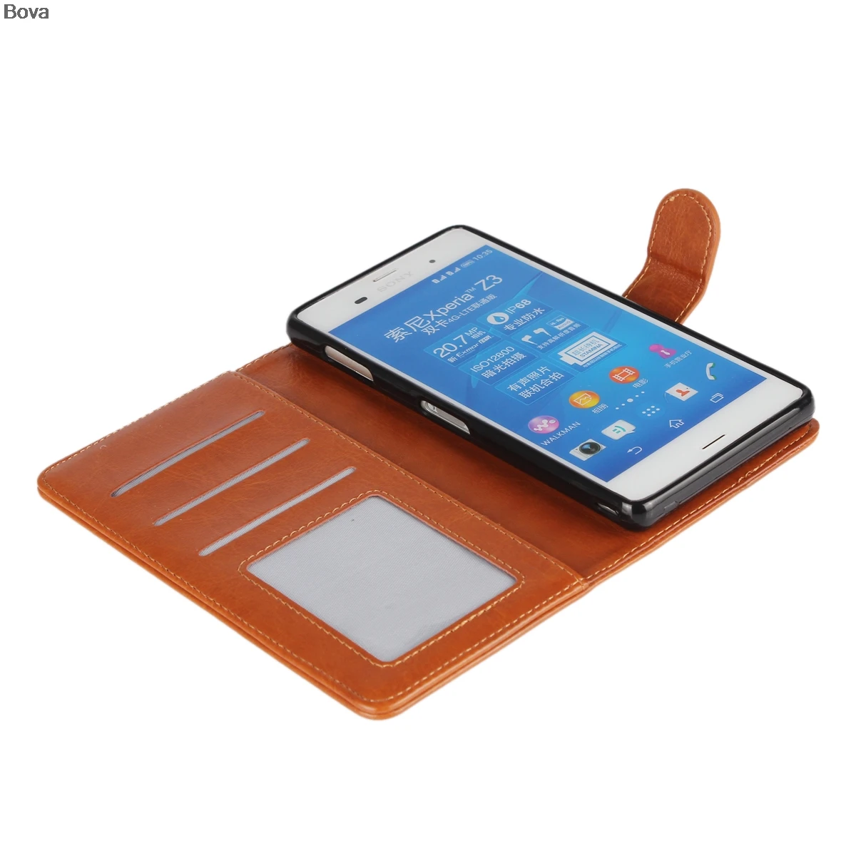 Кожаный чехол премиум класса с отделением для карт флип Sony Xperia Z3 Dual D6603 D6633