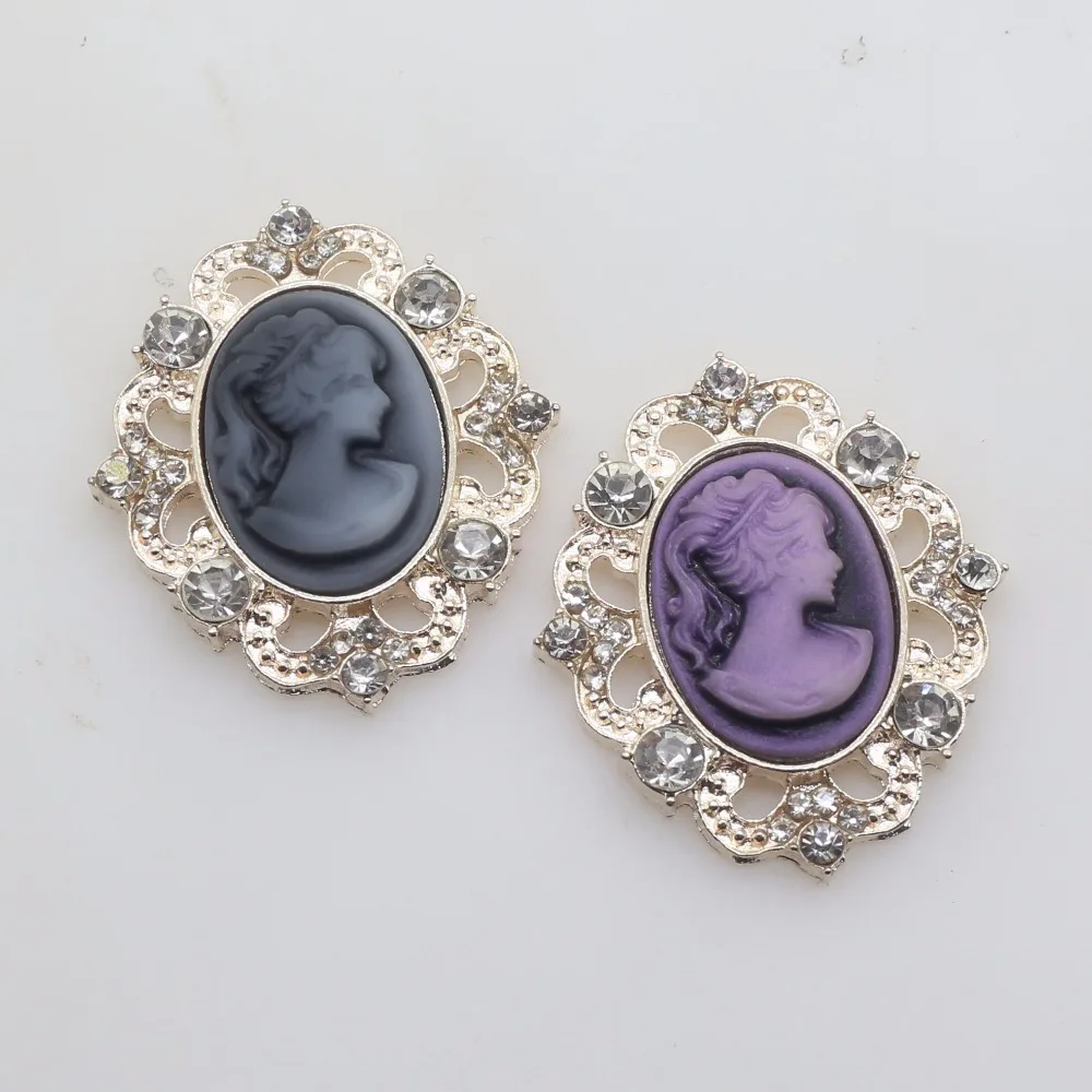 Новинка 10 шт. полимерное воплощение красоты овальные Стразы кнопки сплав