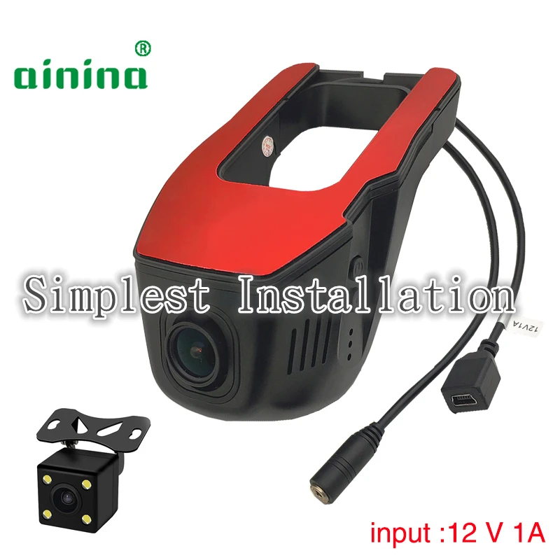 Ainina Двойной Объектив WiFi FHD1080P скрытый Автомобильный видеорегистратор с камерой