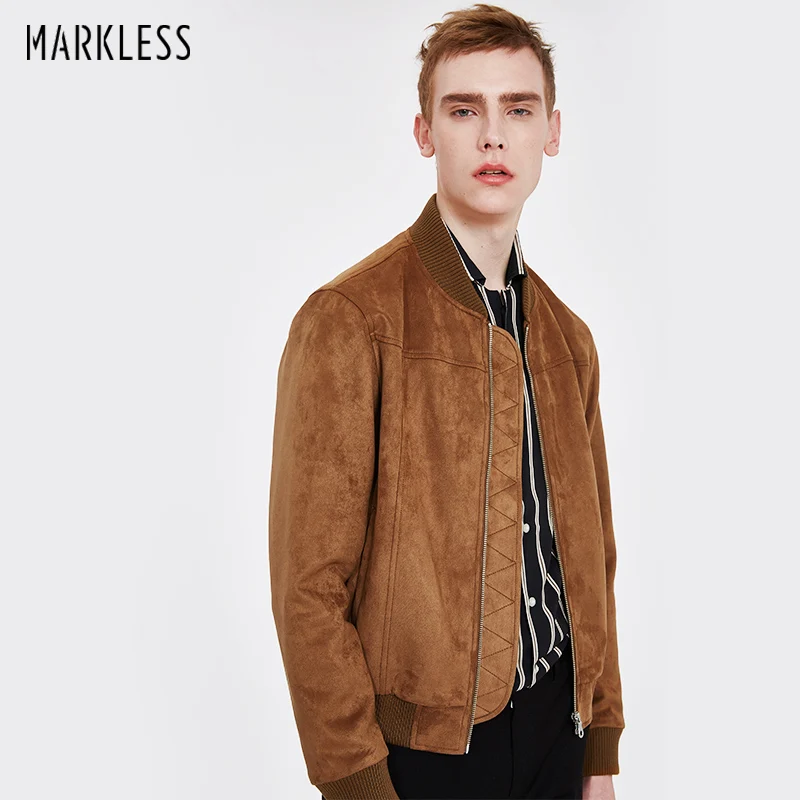 Markless куртка-бомбер для мужчин размера плюс M-3XL модная повседневная бейсбольная куртка с воротником jaqueta masculina chaquetas hombre пальто JKA8101M