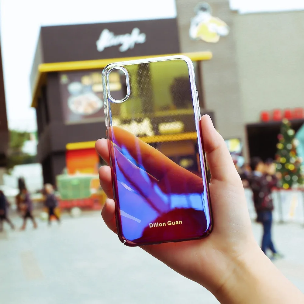 Dillon Guan Luxury Gradient phone Case on for iphone XS X XR Max Hard PC Plastic Cover fundas |