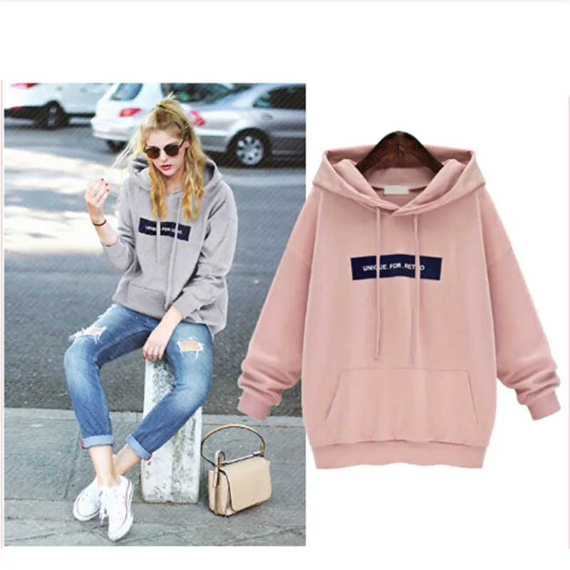 

2021 Women Autumn Winter Sweatshirt Casual Double Hoodies Long Sleeve Letter Female Pullover Tops Sweatshirts Women's Clothings
