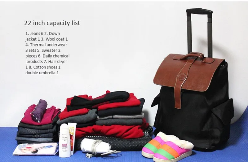 Дорожная сумка вализ Чемодан Сумки женские travel BOX школа дело тележки, стиль путешествия рюкзак 20 22 дюйма Водонепроницаемая камера