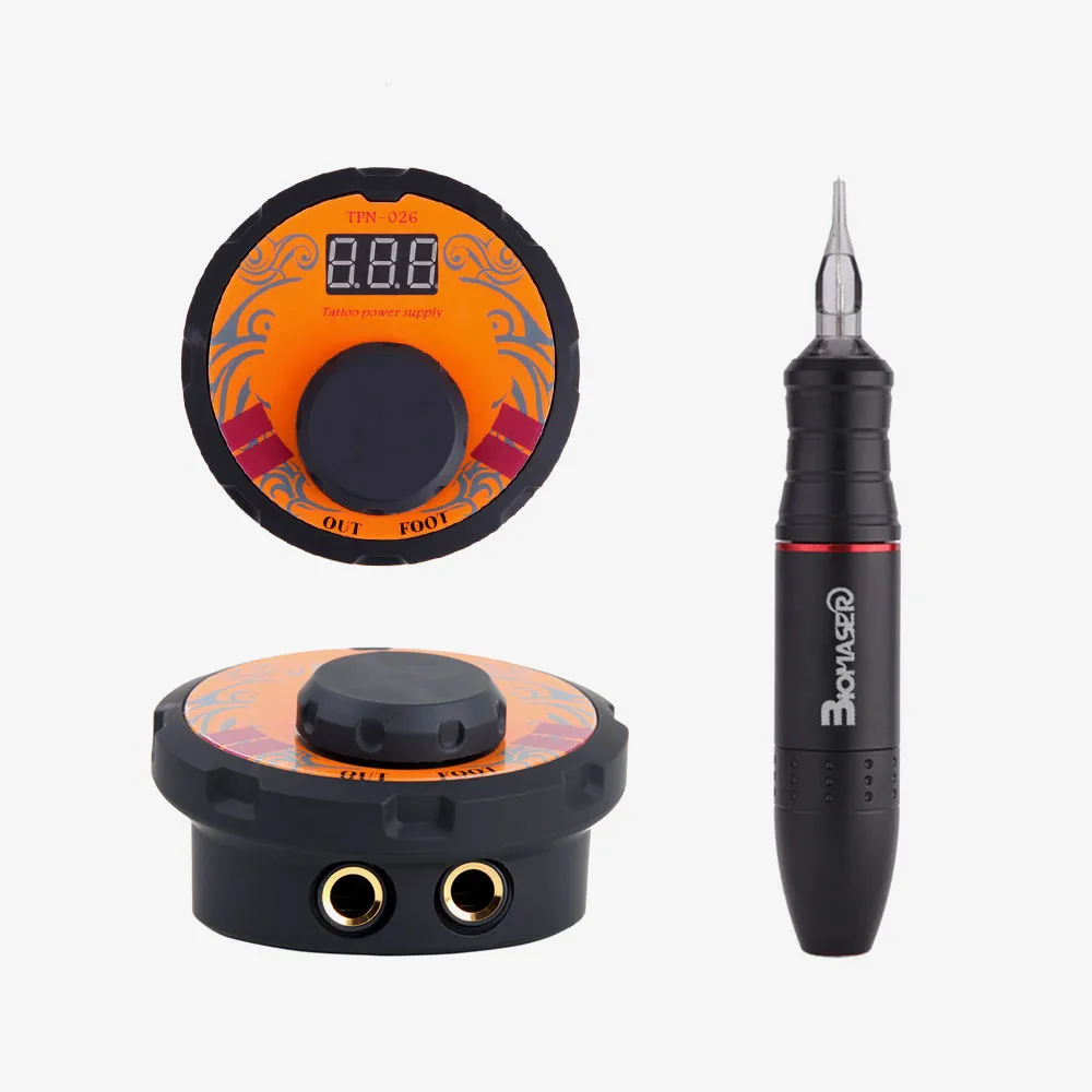 CTG001Black BIOMASER, профессиональный роторный тату-пистолет, ЖК-дисплей, двойное тату-питание, тату-ручка, машинка, набор, ЖК-Мини-электрооборудование, принадлежности - Цвет: CTG001Black