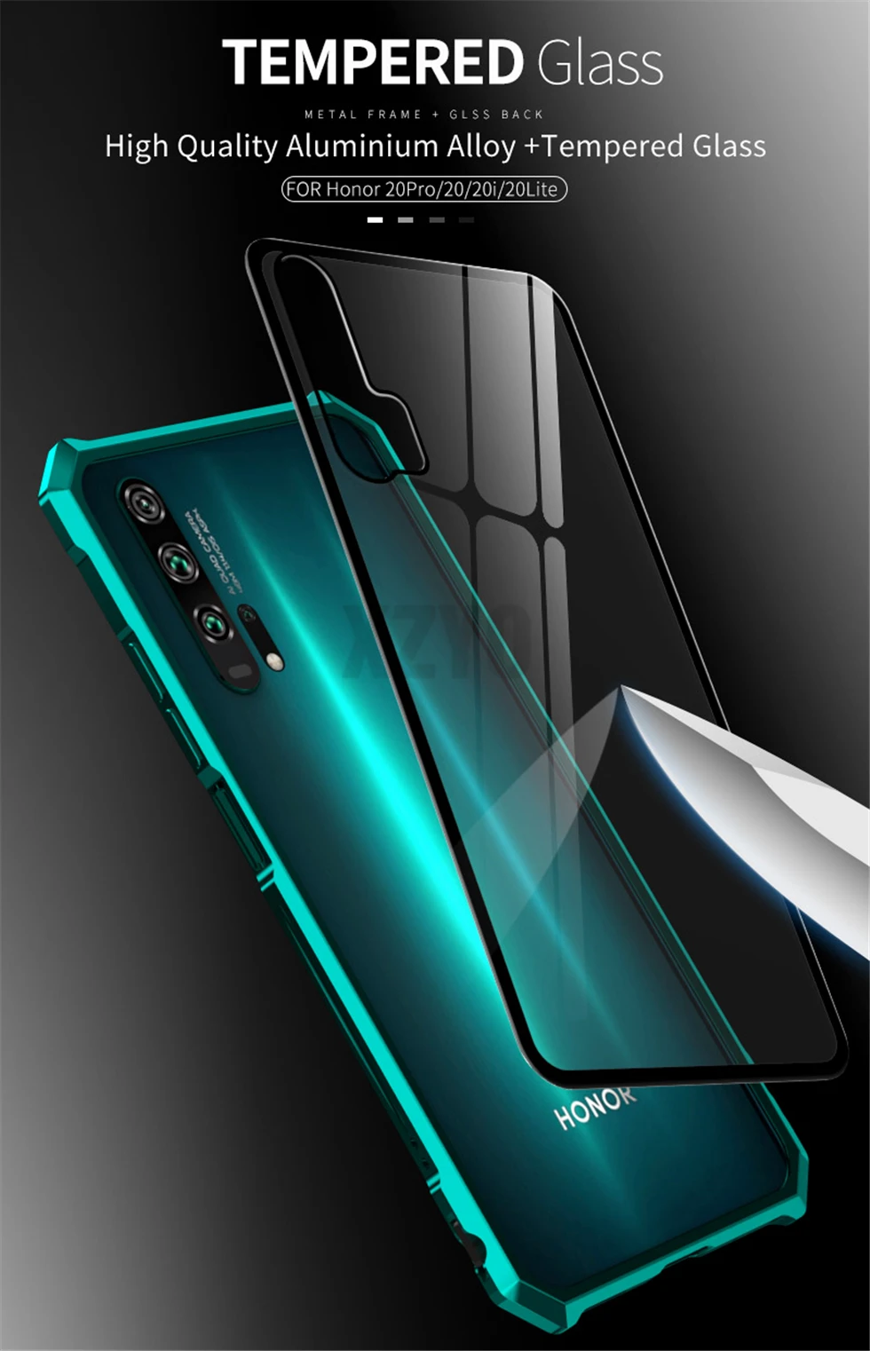 Роскошный противоударный защитный чехол для huawei Honor 20 Lite Pro 20i Honor20, металлический бампер и Задняя стеклянная крышка для телефона Honor 20 Lite, чехол
