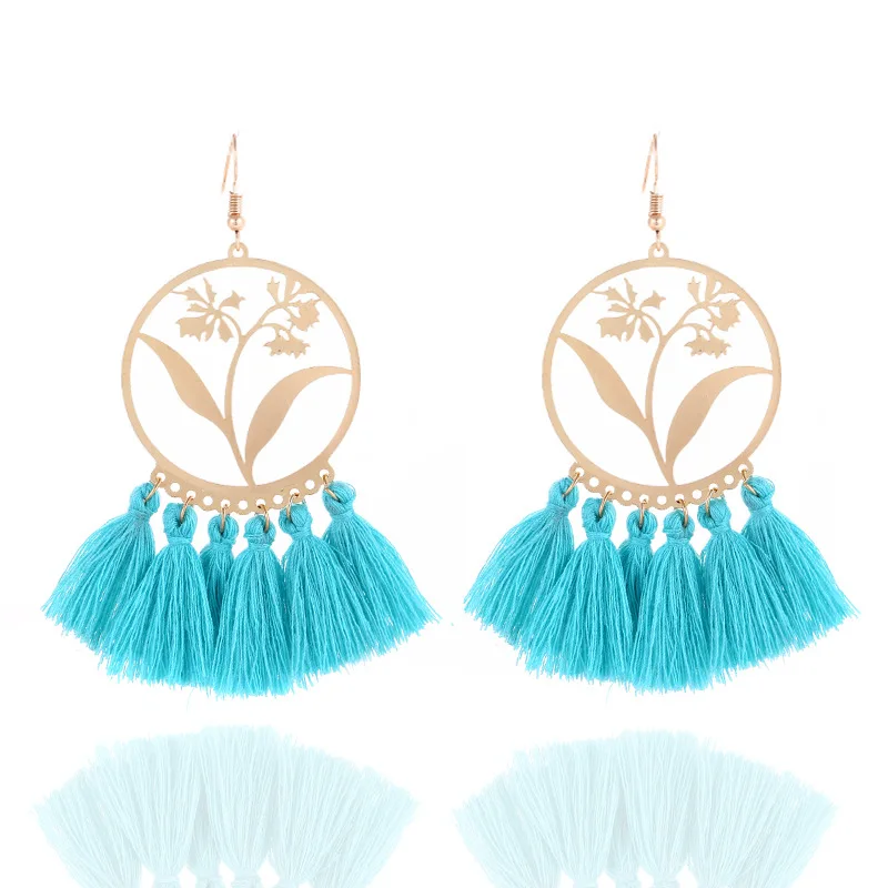 2018 Fashion Bohemian Long Tassel Earrings For Women Jewelry Gold Color Pendientes Fringe Dangle Female Wedding Gift | Украшения и