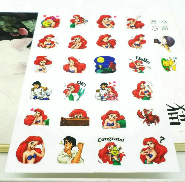 Бесплатная доставка 24 шт./лот Канцелярские Стикеры для скрапбукинга Ариэль 3d