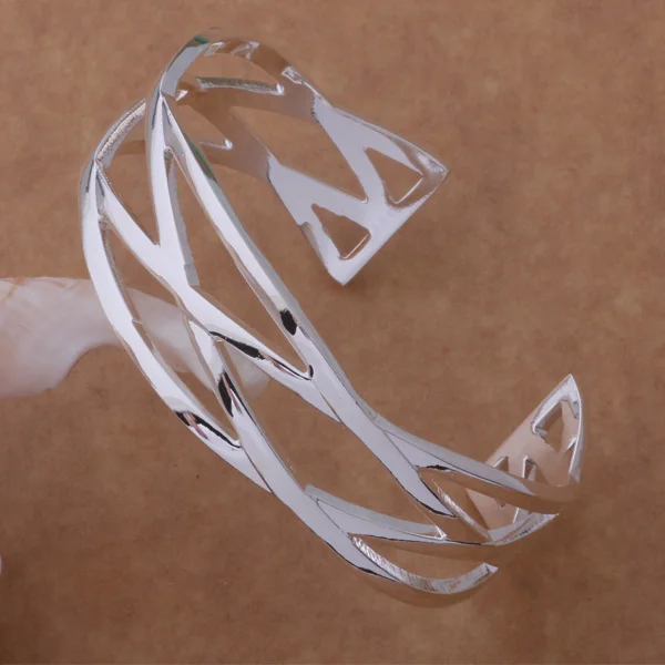 Женские браслеты круглой формы посеребренные вечерние свадебные AS085|bangle diamond|bangles