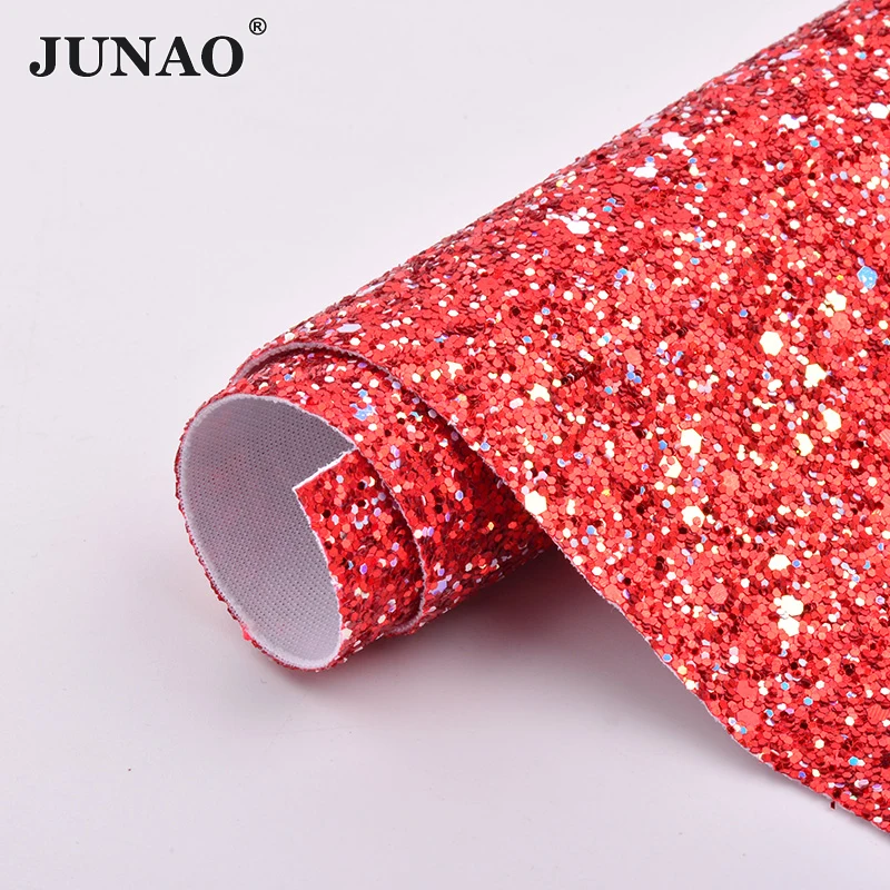 Фото JUNAO 20*34 см красочные блестки Синтетическая кожа искусственная кожа ткань Блестки ткани DIY ремесла №3